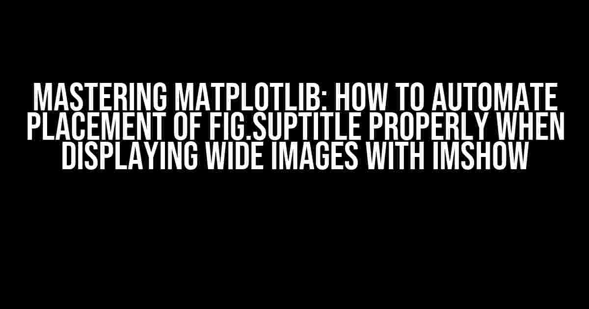 Mastering Matplotlib: How to Automate Placement of Fig.suptitle Properly When Displaying Wide Images with Imshow